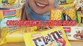 ASMR MUKBANG CONVENIENCE STORE FOOD | INDOMIE CUP, M&M'S, LOAKCER, SUN TOP 💛💛💛 #asmreating #mukbang