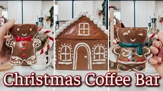 CHRISTMAS COFFEE BAR | GINGERBREAD COFFEE BAR IDEAS | KITCHEN CHRISTMAS DECORATING IDEAS