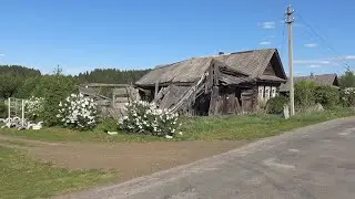 The village of Martianovo. A quiet village on the Chusovaya River. Ural, Russia
