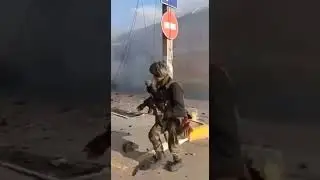 Ukrainian position in Irpen, Ukraine, successfully defended against a Russian attack