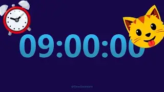 😺 9 hour TIMER (countdown) with 15 min LOUD ALARM ⏱⏱