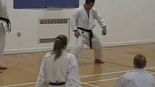 kagawa-sensei demonstrating the beginning of kata enpi 