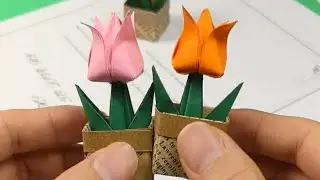 Easy tutorial How to make origami tulip