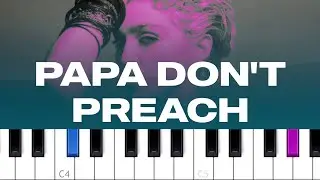 Madonna - Papa Don't Preach (piano tutorial)