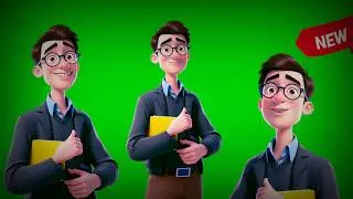 Cartoon Character Talking Green Screen | No copyright | 3D character 