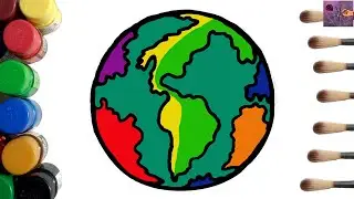 Earth Coloring Pages | How to Draw and Color Earth Very Easy