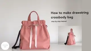 DIY drawstring crossbody bag | How to make a pink crossbody bag