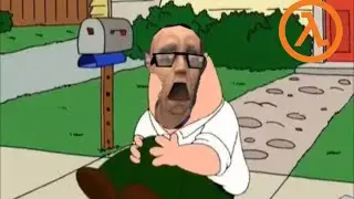 Peter hurts his knee but with Half Life 1 sfx
