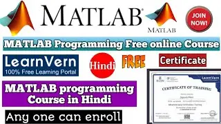 Matlab Free online Courses in Hindi|MATLAB Courses for Engineers|MATLAB Free course with Certificate