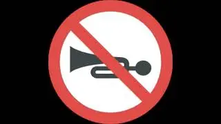 Traffic Sign #8 - Horn Prohibited. RTO Exam - Driving License Test