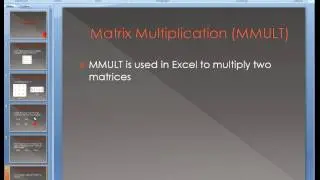 Matrix Multiplication in Excel (MMULT)