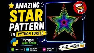 How to Create a STAR PATTERN in Python Turtle | Step by Step Beginner Tutorial 🐍
