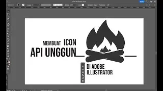 Cara membuat icon Api Unggun #adobeillustrator #digitalillustration #design