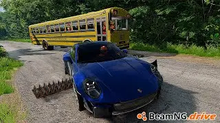 Carros vs Armadilha de espinhos e Serviços de Pneus - Beamng Drive #25 ❘ Car Crash