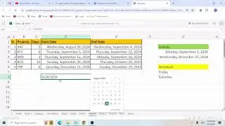 How to Calculate Project End Date excluding Weekends & Holidays