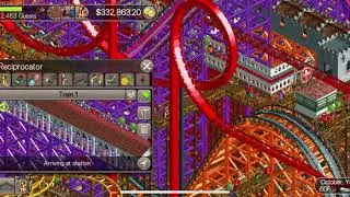 “Reciprocator” Roller Coaster Tycoon Classic. Custom made wooden. Electric Fields.
