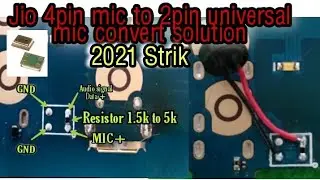 Jio F271i Mic jumper | 4 pin mic convert 2 pin universal mic |