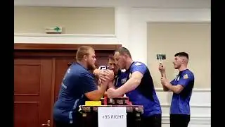 Bunjamin Lahu vs Kristian Pankovski armwrestling macedonia tournament 2022 april category 95 kg +