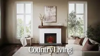 Country Living Jackson Smart Electric Fireplace Mantel Package