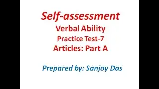 Verbal Ability: Practice Test 7 (Articles: Part A)
