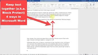 4 ways to keep text together in Microsoft Word