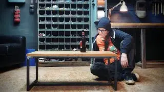 Wohnzimmertisch aus Eiche & Stahl | Industrial Design