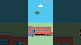 Cowboy rescues the girl as the train is  fast | Short Animation #shorts #shortsyoutube