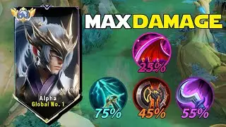 GLOBAL ALPHA NEW MAX DAMAGE BUILD AND EMBLEM 💀 (true damage abuse must try)