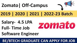 Zomato hiring for Software Engineer – Backend | Zomato Career4freshers