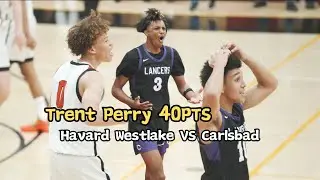 USC Commit Trent Perry Drops 40pts! | Harvard Westlake VS Carlsbad | CIF State Playoffs