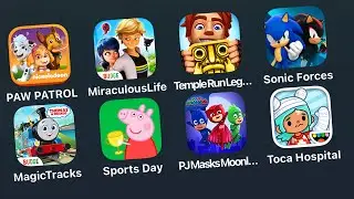8 iPad Pro Games: PAW Patrol,Miraculous: Lady Bug's Life,Temple Run,Sonic Forces,Toca Life: Hospital