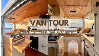 VAN TOUR | Turning Ford Transit into a Tiny House on Wheels | WITH EXTENDED BED