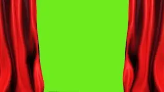 Opening Red Curtain Green Screen 4K
