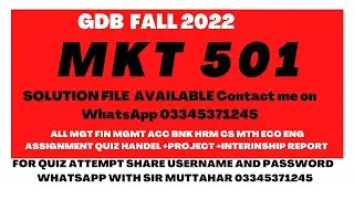 Mkt 501 GDb solution fall 2022