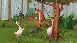 Hanged fox by geese!