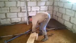 Preparing for heated floors in a foam block sauna