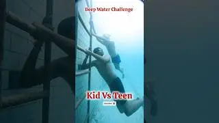 Kid Vs Teen, Deep Water Challenge 🏊🏻‍♀️ #swimming #swimmingtips #swim #deepwater #challenge