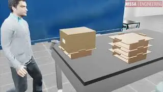 3d анимация: Взаимодействие разных роботов на складе