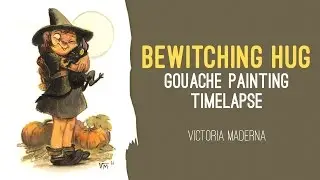 Bewitching Hug - Gouache Painting Timelapse