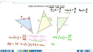 zijde berekenen met sos cas toa sin cos tan