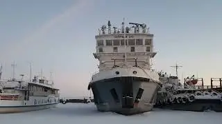 зимняя прогулка по озеру до порта Петрозаводск. Субтитры