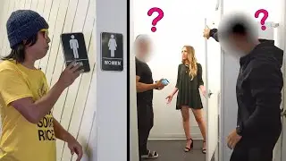 Switching Bathroom Signs Prank Part 6!