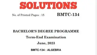 BMTC134 solved questions | June tee 2023 | IGNOU