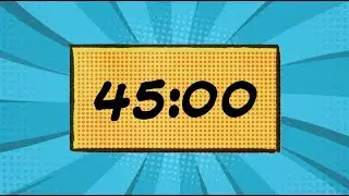 45 Minute Comic Book Style Countdown Timer, Super Hero Music 🎵