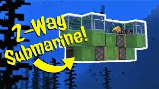 Minecraft: SIMPLE 2 WAY Submarine FLYING MACHINE tutorial for JAVA 1.16.1+
