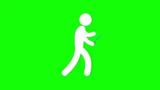 Teacher runs icon green screen | animated icon green screen