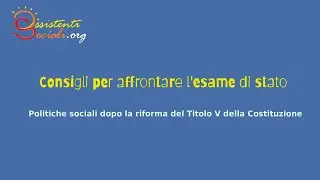 Social policies after the reform of Title V of the Constitution