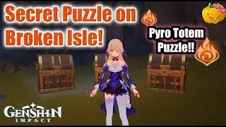 Secret Broken Isle puzzle - Pyro Totems and conch location! - Genshin Impact 2.8 Summertime Odessey