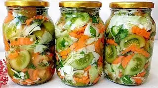 Самый вкусный салат в мире Салат из ЗЕЛЕННЫХ ПОМИДОРОВ! ХРАНИТСЯ 12 МЕСЯЦЕВ!