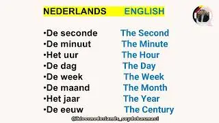 NEDERLANDS - ENGLISH  - LEARN DUTCH - LEARN ENGLISH